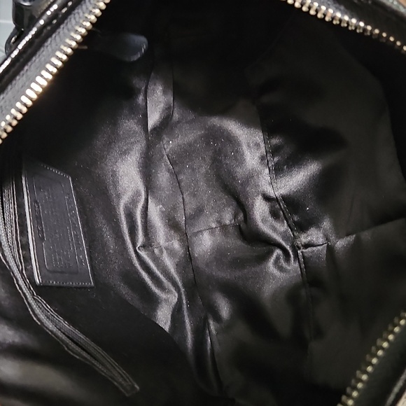 Coach EUC Y2K Signature Jaquard Hobo Shouldet Bag With Coach Carriage Charm - Picture 9 of 11